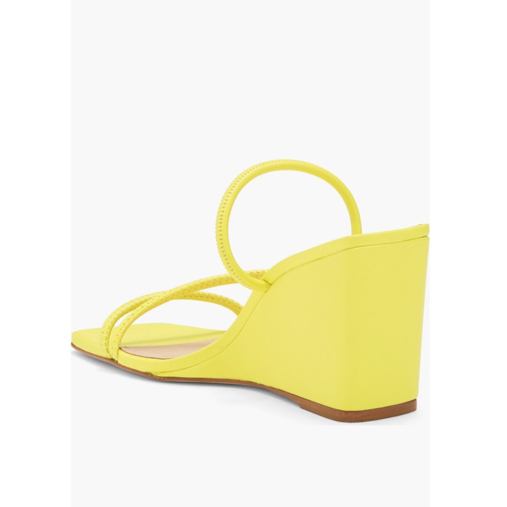 SCHUTZ Kiki Wedge Heel Sandals Green Apple Color Women’s Size 8 Square Toe - Picture 6 of 15